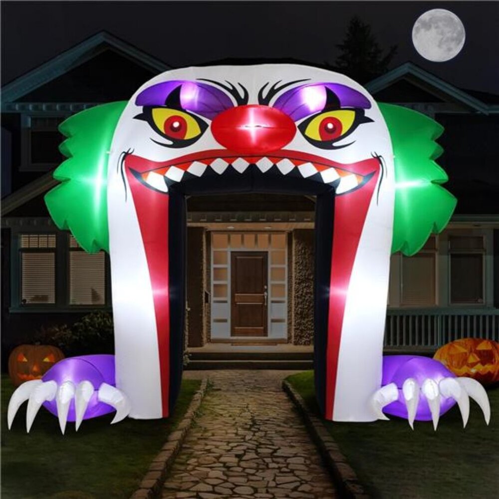 Giant 10 FT Halloween Inflatables Clown Archway Outdoor Decorations